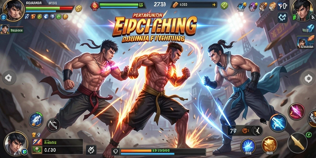 Gameplay yang intens dan mendebarkan dalam pertarungan Fighting.