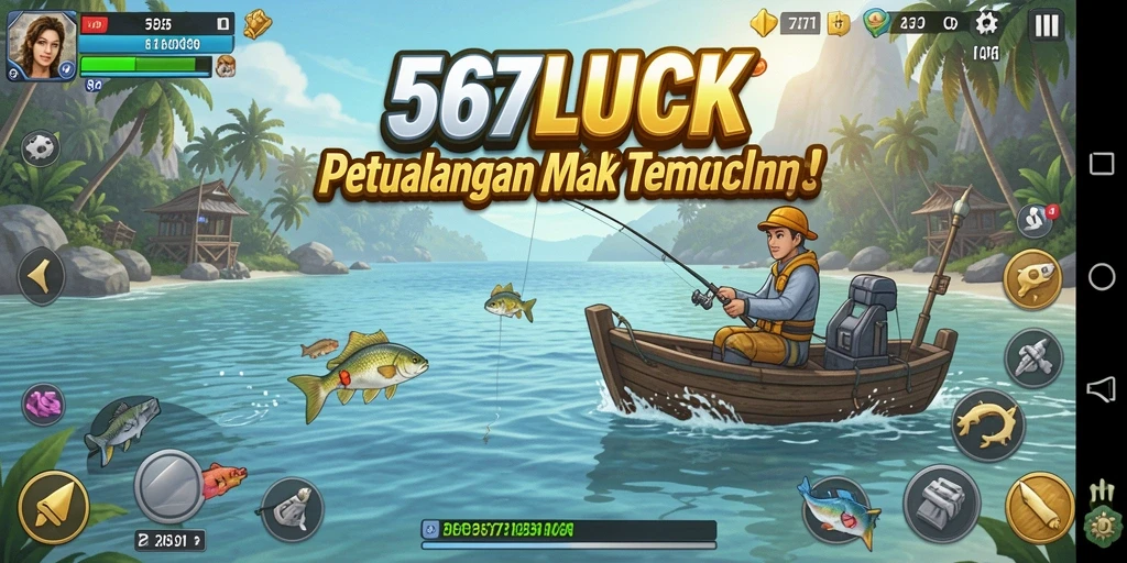 Screenshot gameplay <strong>567LUCK</strong> menampilkan aksi memancing yang mendebarkan.