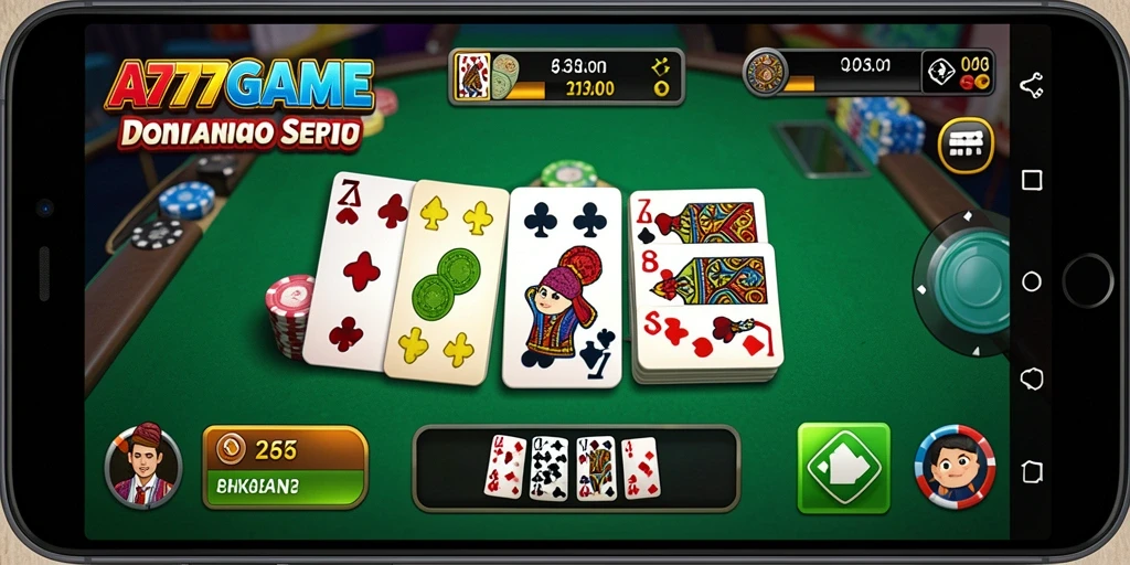 Tampilan gameplay seru di A777GAME dengan fitur Domino yang menarik.