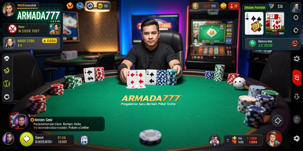 Screenshot utama ARMADA777 menampilkan permainan poker yang seru dan mendebarkan.