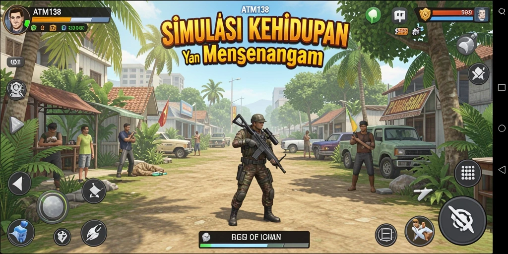 Screenshot gameplay ATM138 menampilkan simulasi interaktif yang menarik.
