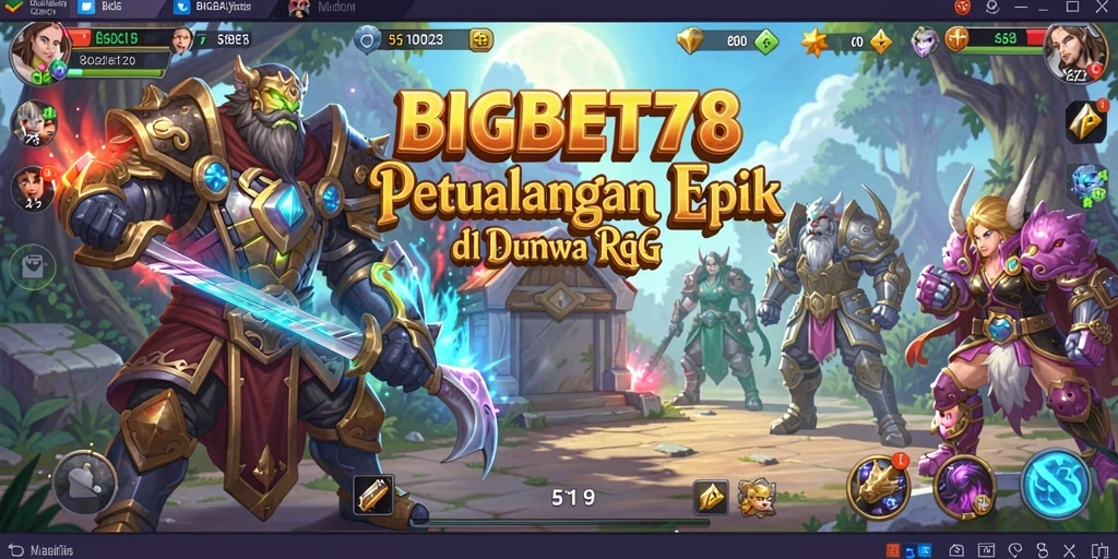 Tampilan gameplay <strong>BIGBET78</strong> yang epik dan penuh aksi dalam dunia RPG.