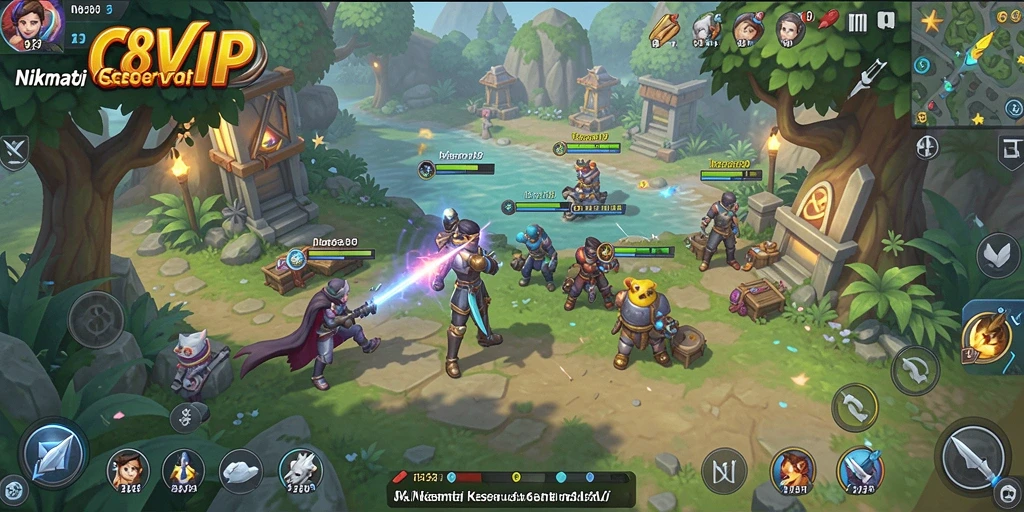 Screenshot menunjukkan gameplay menarik dari C8VIP dengan warna cerah.