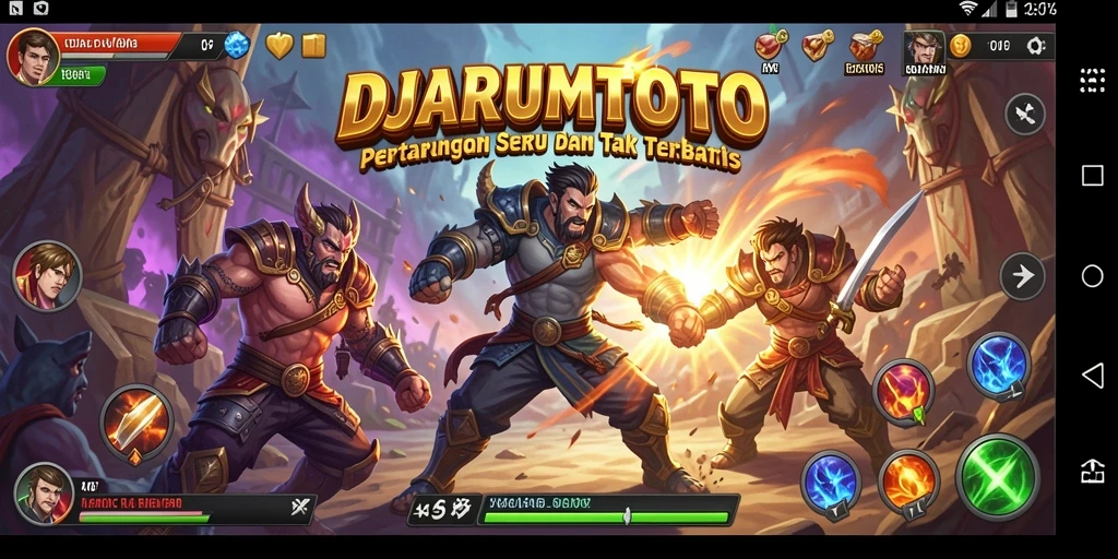 Tangkapan layar dari gameplay seru DJARUMTOTO menampilkan aksi pertarungan yang intens.