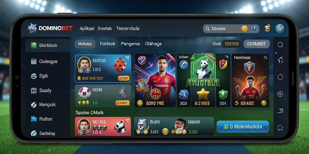 Tangkapan layar DOMINOBET menampilkan antarmuka taruhan olahraga yang menarik dan interaktif.