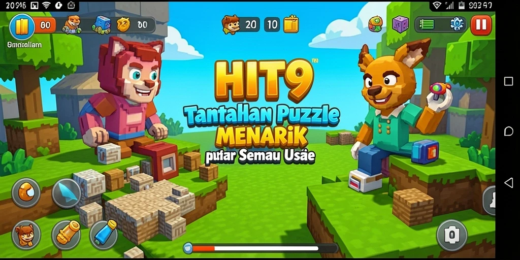 Gambaran gameplay HIT9 dengan desain puzzle yang menarik.