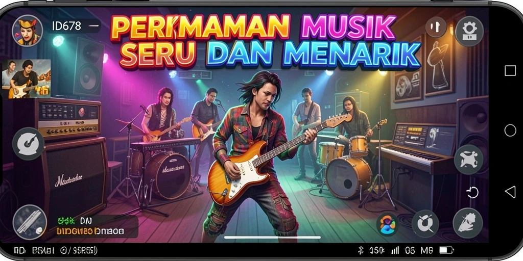 Tampilan gameplay seru dari aplikasi musik ID678.