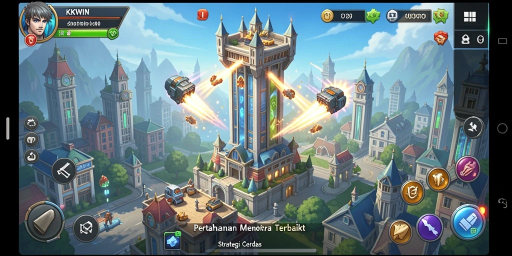 Gameplay menara pertahanan yang menarik dan mendebarkan.