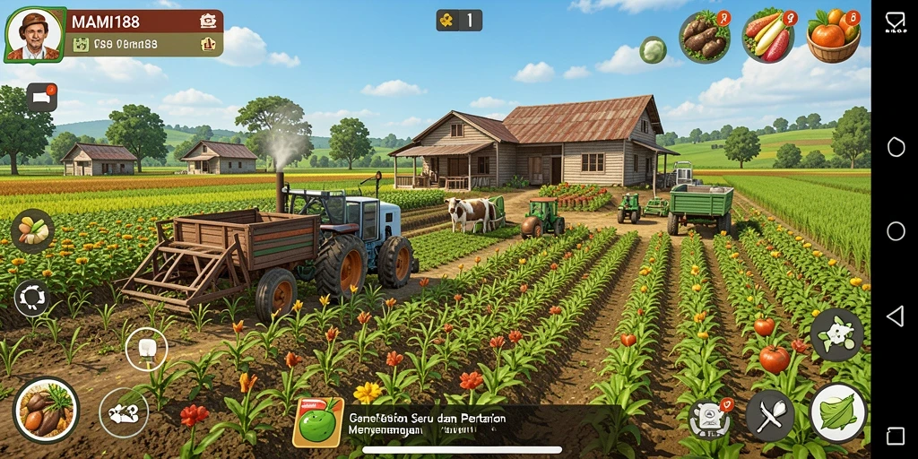 Tampilan gameplay menarik di MAMI188 saat bertani.