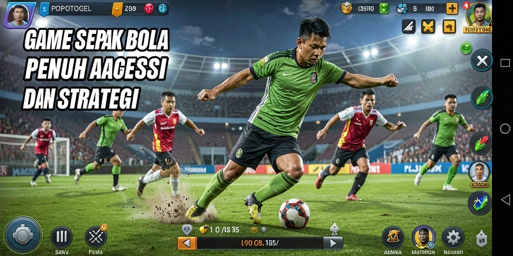 Tampilan gameplay menarik dari game sepak bola POPOTOGEL.