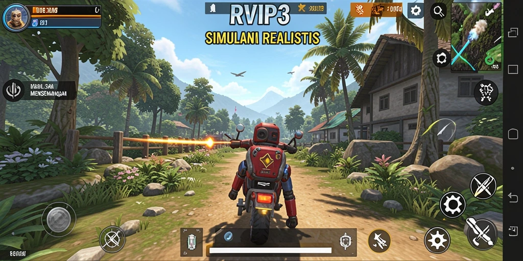 Tampilan gameplay RVIP3 dengan interaksi karakter yang menarik.