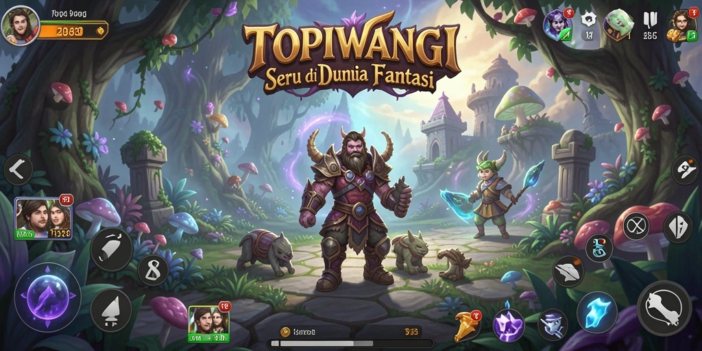 Tampilan gameplay seru di dunia magis TOPIWANGI.
