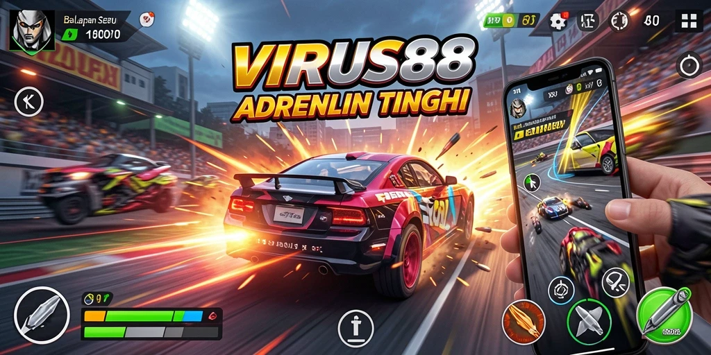 Tampilan gameplay VIRUS88 yang seru dan mendebarkan.