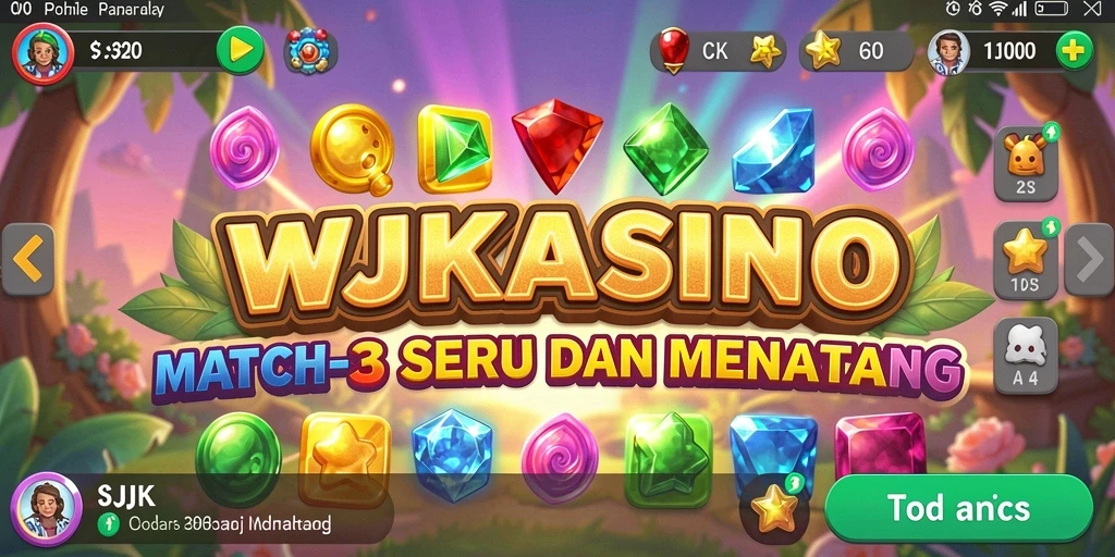 Tampilan gameplay WJKASINO yang menampilkan keseruan mencocokkan elemen.